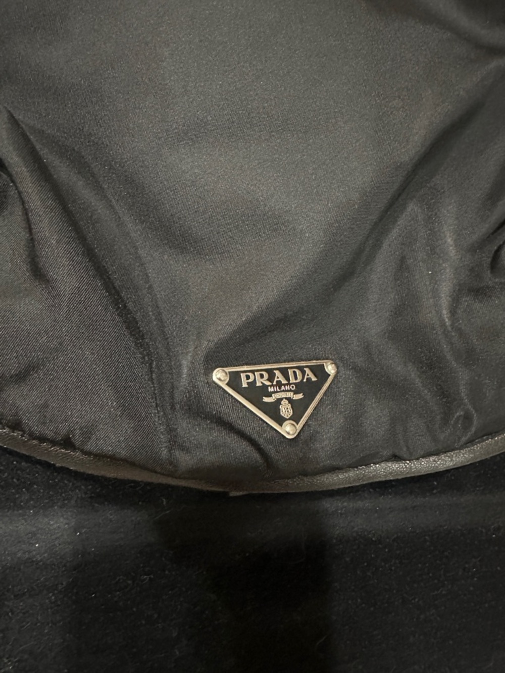 Prada Black Nylon Shoulder Hobo with Leather Trim - Picture 6 of 16